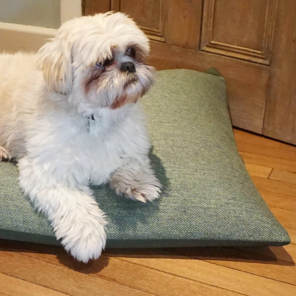 Dog Cushion Beds. Luxury Herringbone Tweed dog bed