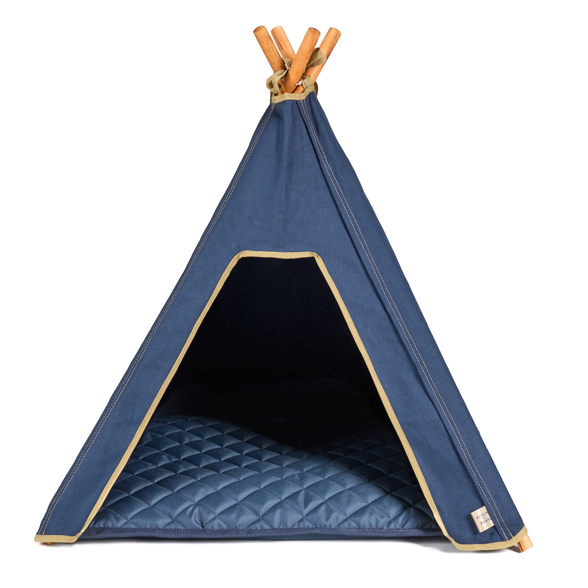 Cat Tent - Indoor Cat Teepee Tent - 100% Cotton Canvas (Navy Blue)