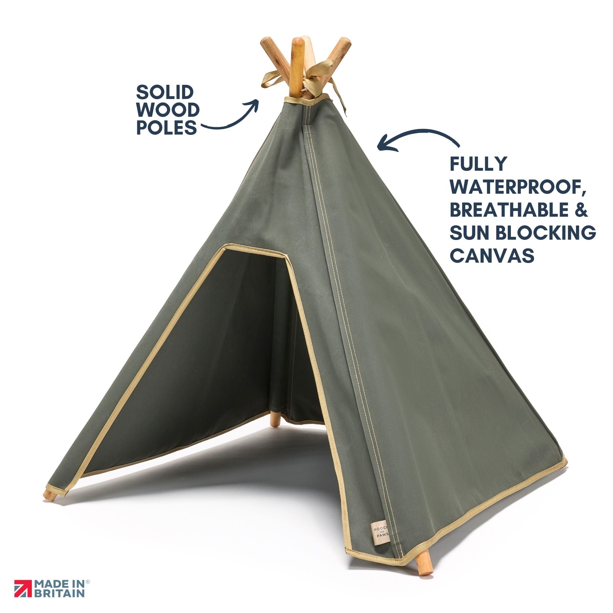 Dog Teepee Bed - INDOOR & OUTDOOR - Waterproof Canvas