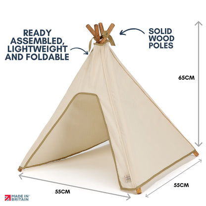 Cat Tent - Indoor Cat Teepee Tent - Cotton (Natural) - Pooch and Paws