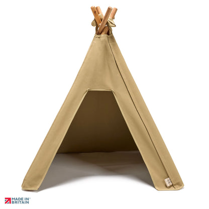 Cat Tent - Indoor/Outdoor Cat Teepee Tent - Strong, Waterproof Canvas - Pooch and Paws