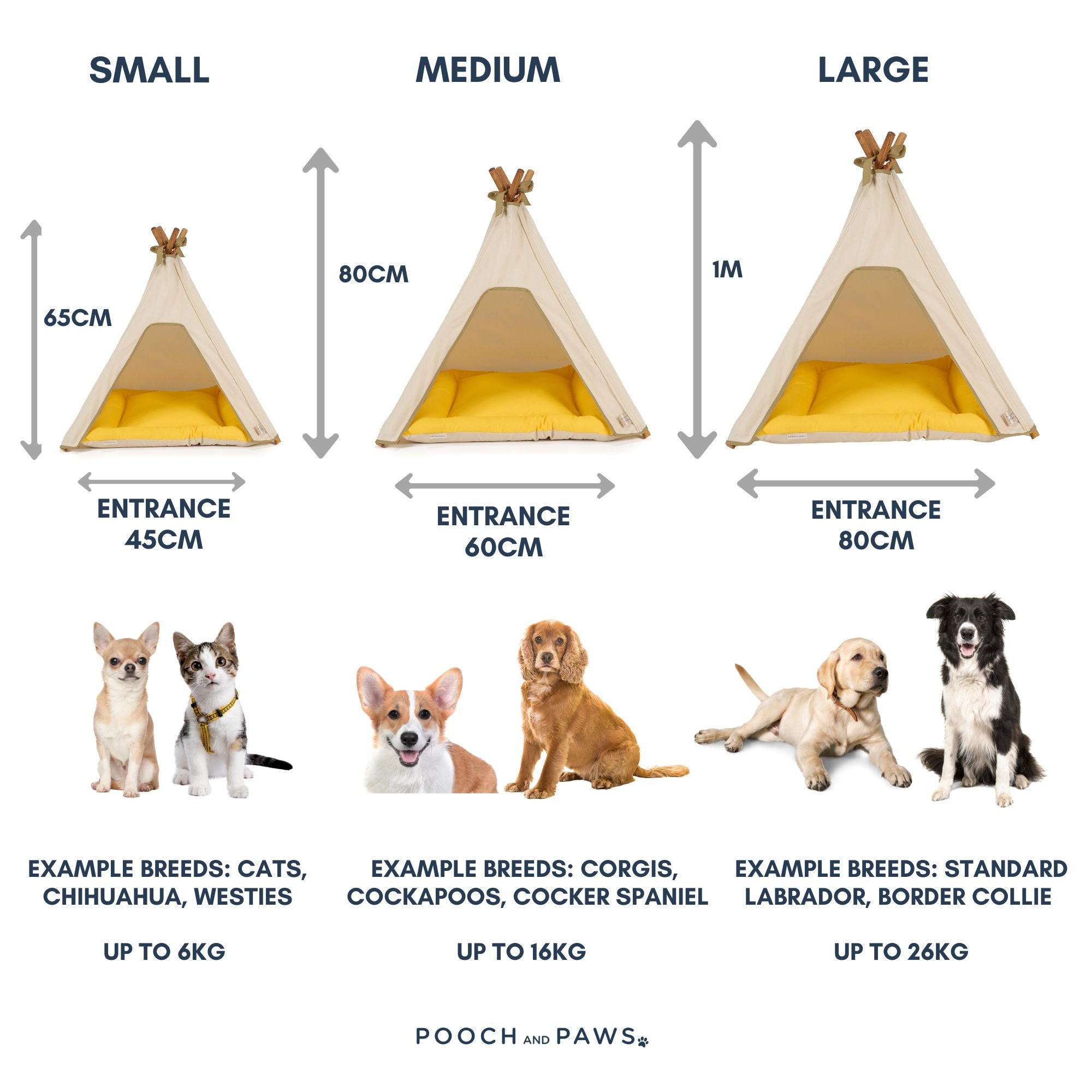 Dog Teepee Bed - INDOOR - Cotton (Natural) - Pooch and Paws