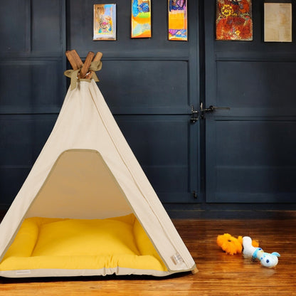 Dog Teepee Bed - INDOOR - Cotton (Natural) - Pooch and Paws