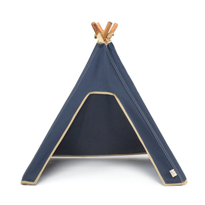 Dog Teepee - Indoor - 100% Cotton Canvas (Navy Blue) - Pooch and Paws