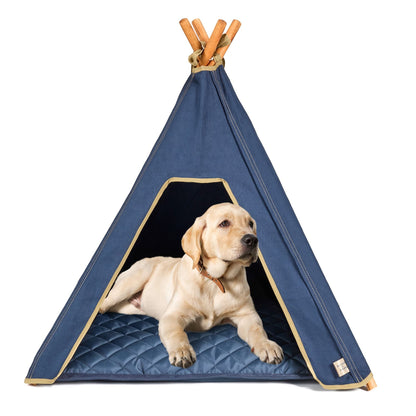 Dog Teepee - INDOOR - Cotton Canvas (Navy Blue) - Pooch and Paws