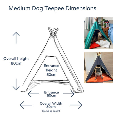 SALE Dog Teepee Bed - INDOOR & OUTDOOR - Waterproof Canvas (Burgundy) - Pooch and Paws