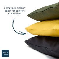 Dog Bed Cushion. Dog pillow. Dog cushion bed. Green, yellow, dark charcoal dog cushion. 