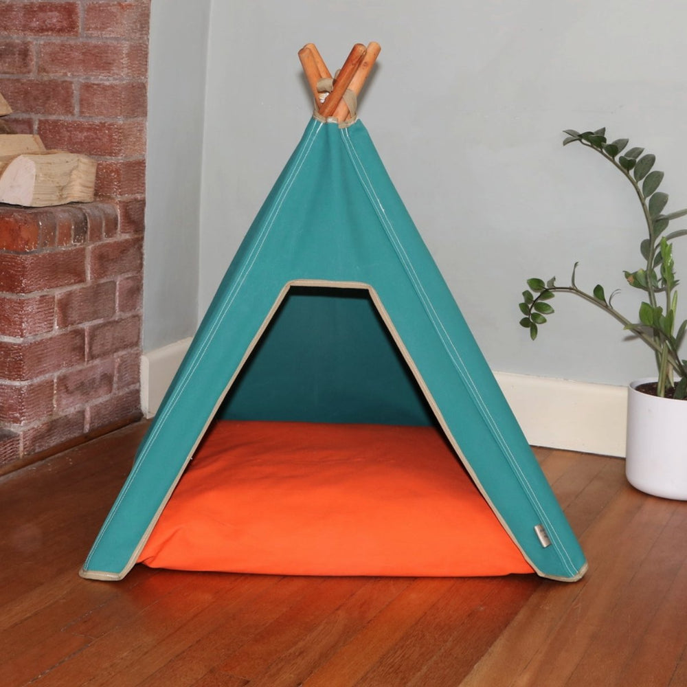 Dog Teepee and Cushion Bed Combination - Forest Green - Pooch and Paws