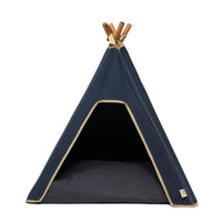 Dog Teepee and Cushion Bed Combination - Navy Blue - Pooch and Paws