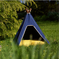 Dog Teepee & Bed Combination - Navy Blue - Pooch and Paws
